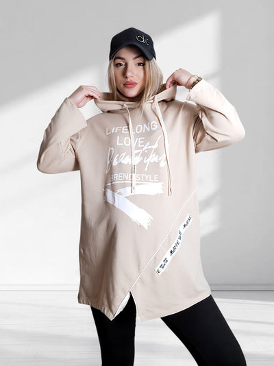 Oversize jumper Life Beige