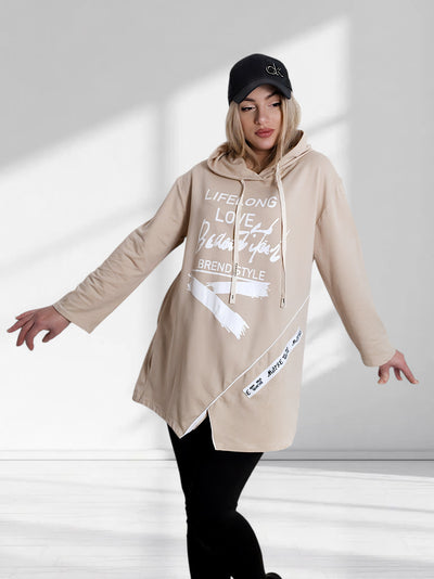 Oversize jumper Life Beige