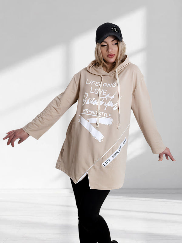 Oversize jumper Life Beige