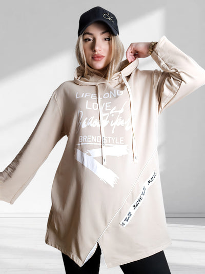Oversize jumper Life Beige