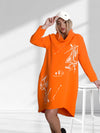 Printed jumper dress Orange