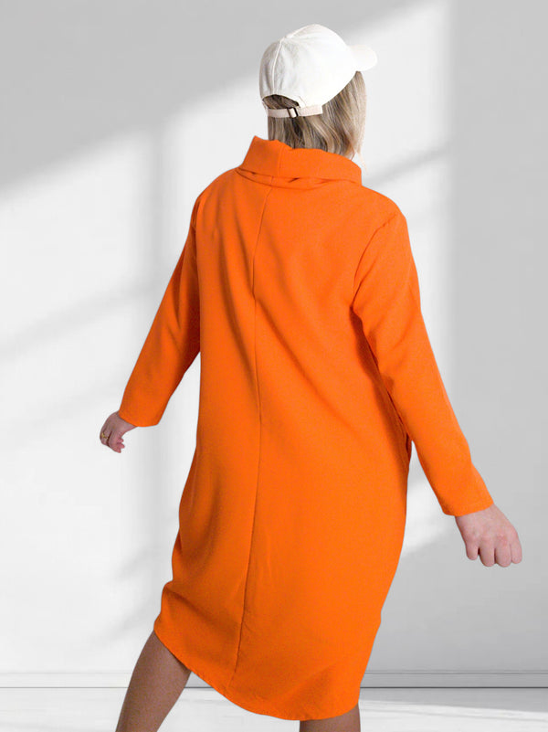 Printed jumper dress Orange