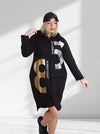 Olivia Printed jumper dress Black