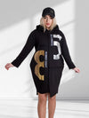 Olivia Printed jumper dress Black