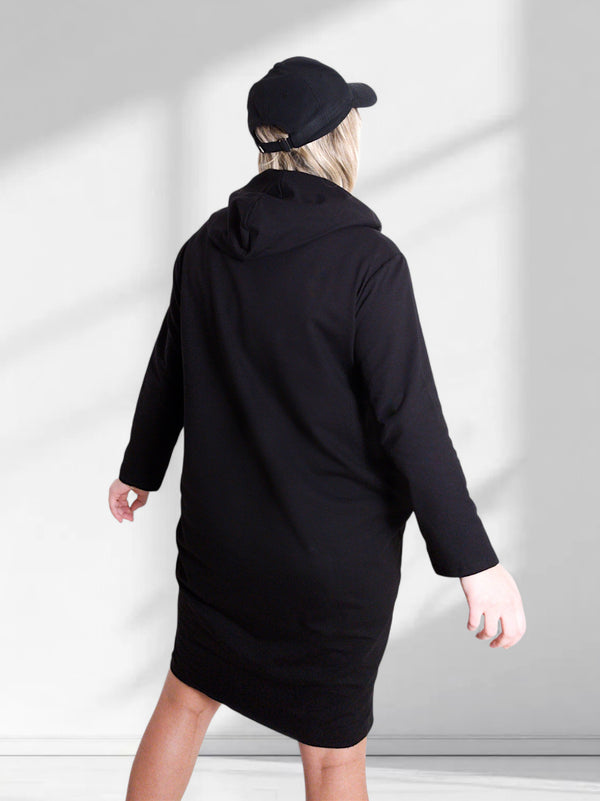 Olivia Printed jumper dress Black
