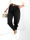 Emma Belted stretchy pants Black