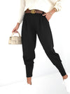 Emma Belted stretchy pants Black