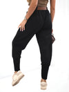 Emma Belted stretchy pants Black