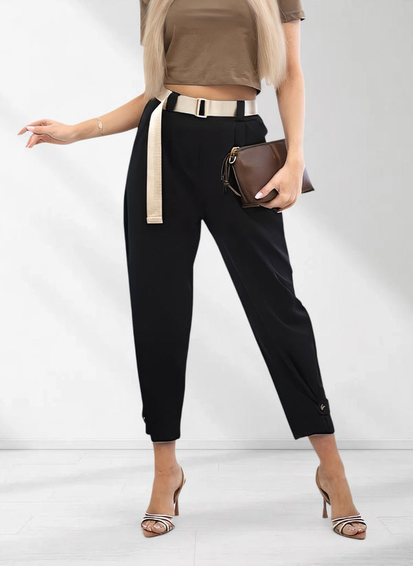 Lara Belted pants Black