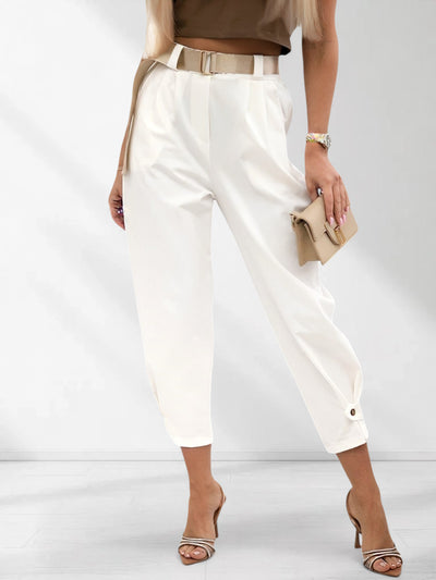 Lara Belted pants White-Cream
