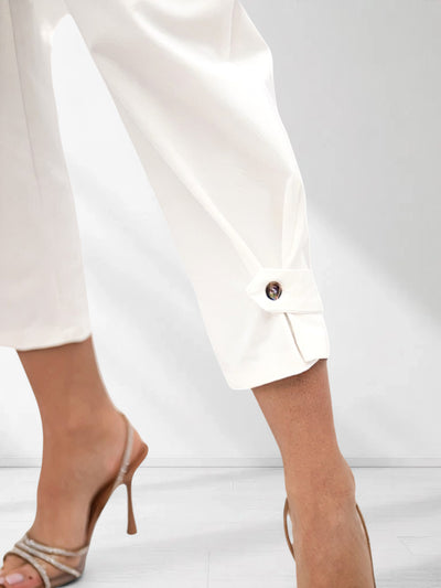 Lara Belted pants White-Cream