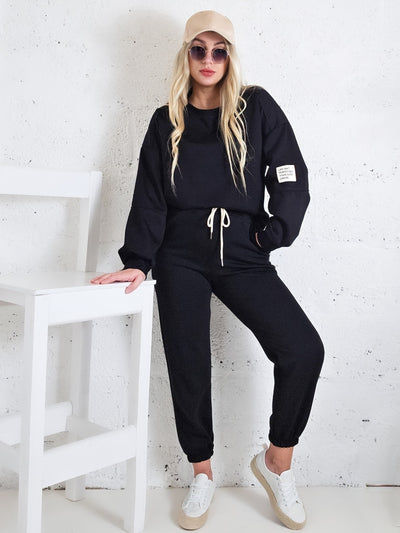 Life Co.Ord Joggers and Jumper set Black