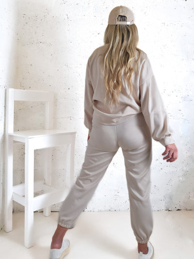 Life Co.Ord Joggers and Jumper set Beige