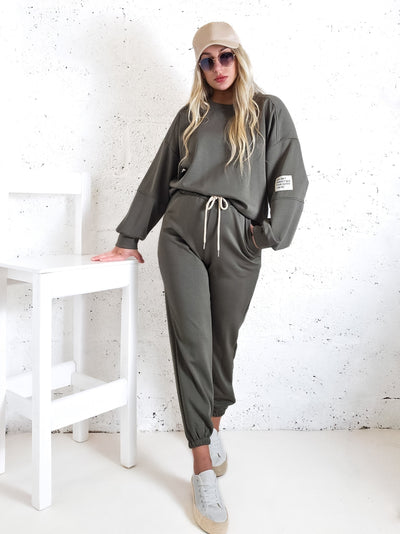 Life Co.Ord Joggers and Jumper set Khaki
