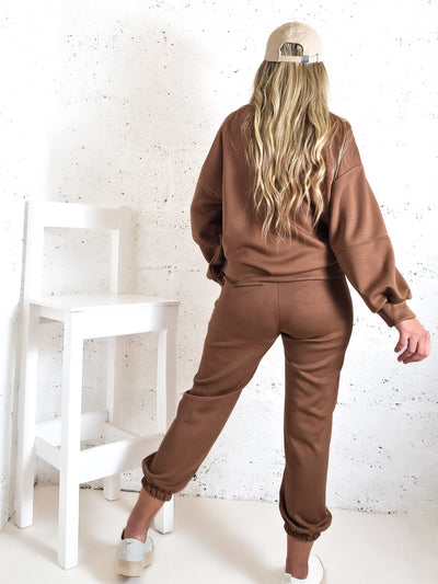 Life Co.Ord Joggers and Jumper set Camel
