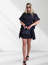 Allie Batwing tie waist dress Black