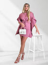 Allie Batwing tie waist dress Dark Pink
