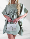 Allie Batwing tie waist dress Mint
