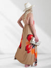 Abby Tie neck Maxi dress Camel