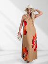 Abby Tie neck Maxi dress Camel