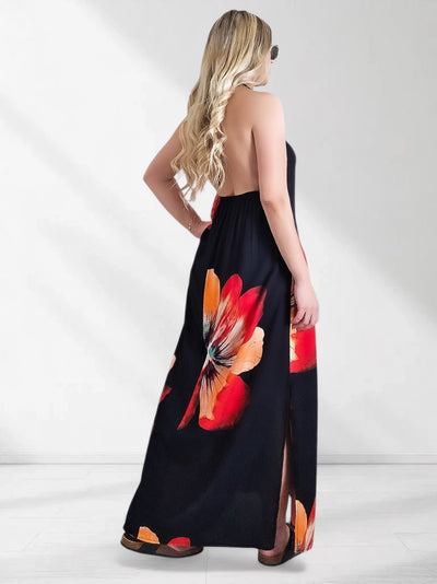 Abby Tie neck Maxi dress Black