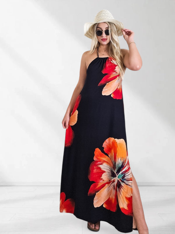 Abby Tie neck Maxi dress Black