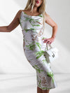 Andrea Strappy floral Satin dress