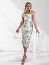 Andrea Strappy floral Satin dress