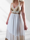 Alice Strappy Crochet Maxi dress Beige