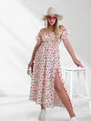 Ailyn Puff sleeve floral Maxi dress Beige