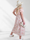 Ailyn Puff sleeve floral Maxi dress Beige