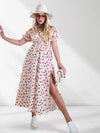 Ailyn Puff sleeve floral Maxi dress Beige