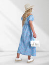 Ailyn Puff sleeve floral Maxi dress Baby Blue