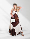 Athena Floral Wide strap Maxi dress Brown