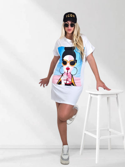 Diva T-Shirt dress White