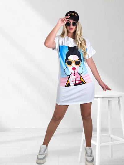 Diva T-Shirt dress White