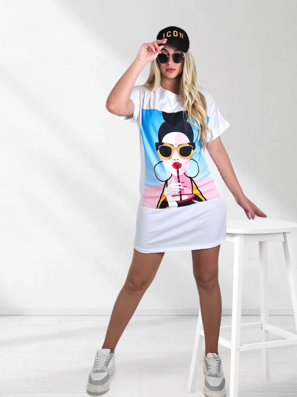 Diva T-Shirt dress White