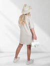 Alda crochet detail T-Shirt dress Beige