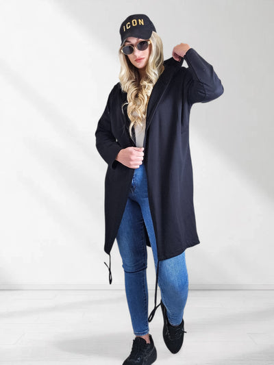 Hooded printed cardigan Star Black