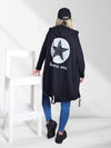 Hooded printed cardigan Star Black
