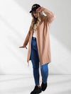 Hooded printed cardigan Star Camel