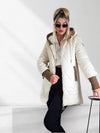 Emily hooded quilted coat Cream