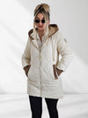 Emily hooded quilted coat Cream