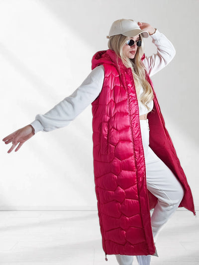Stacey Fuchsia hooded quilted gilet