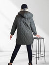 Leo Oversize Quilted hooded jacket Khaki