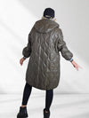 Sara Oversize Quilted hooded jacket Khaki