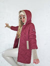 Tracey hooded quilted coat Burgundy