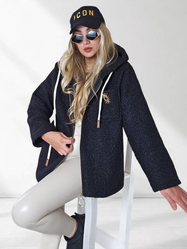 Lyla hooded coat Black