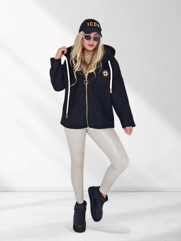 Lyla hooded coat Black