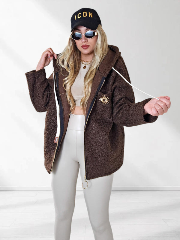 Lyla hooded coat Brown